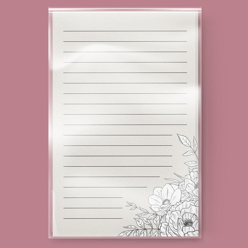 Dashleigh Lux Floral Ivory and Black Notepad, 100 Sheets (5x8 in. - Lined) - Image 2